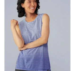 The North Face Striped Dip Dye Tank Top. Size XS. Ombré blue to white. EUC.